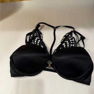 Victoria's Secret Black Satin Bra with Lace Detail very sexy